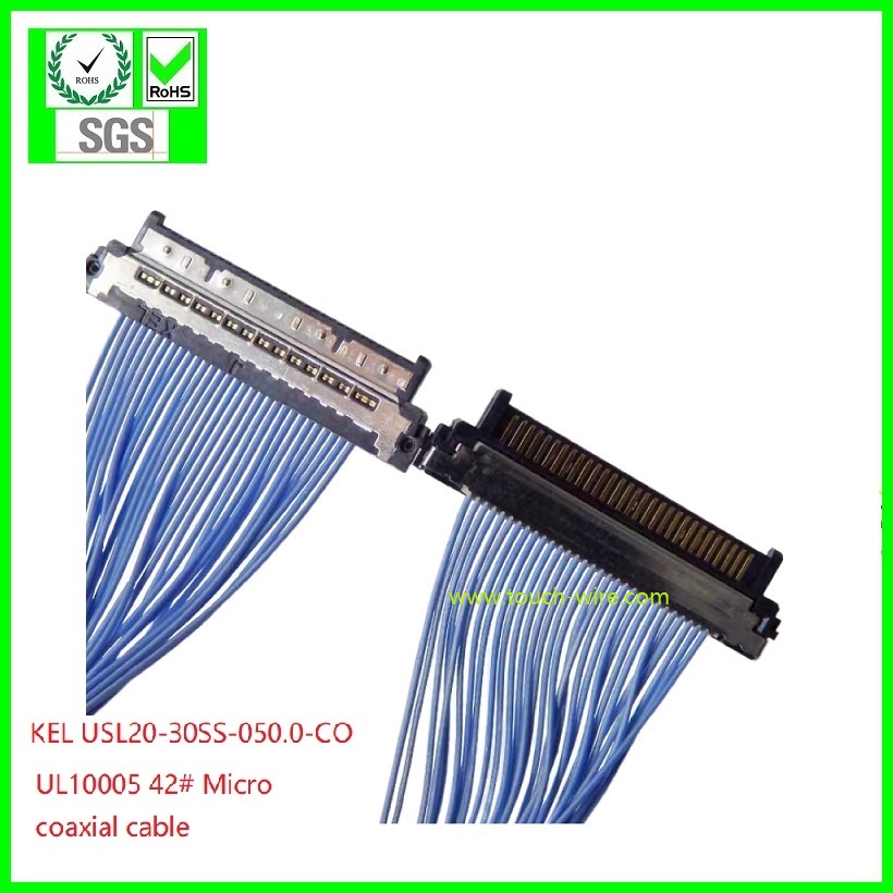 KEL USL20-30SS-050.0-CO,UL1354 42# Micro coaxial cable   