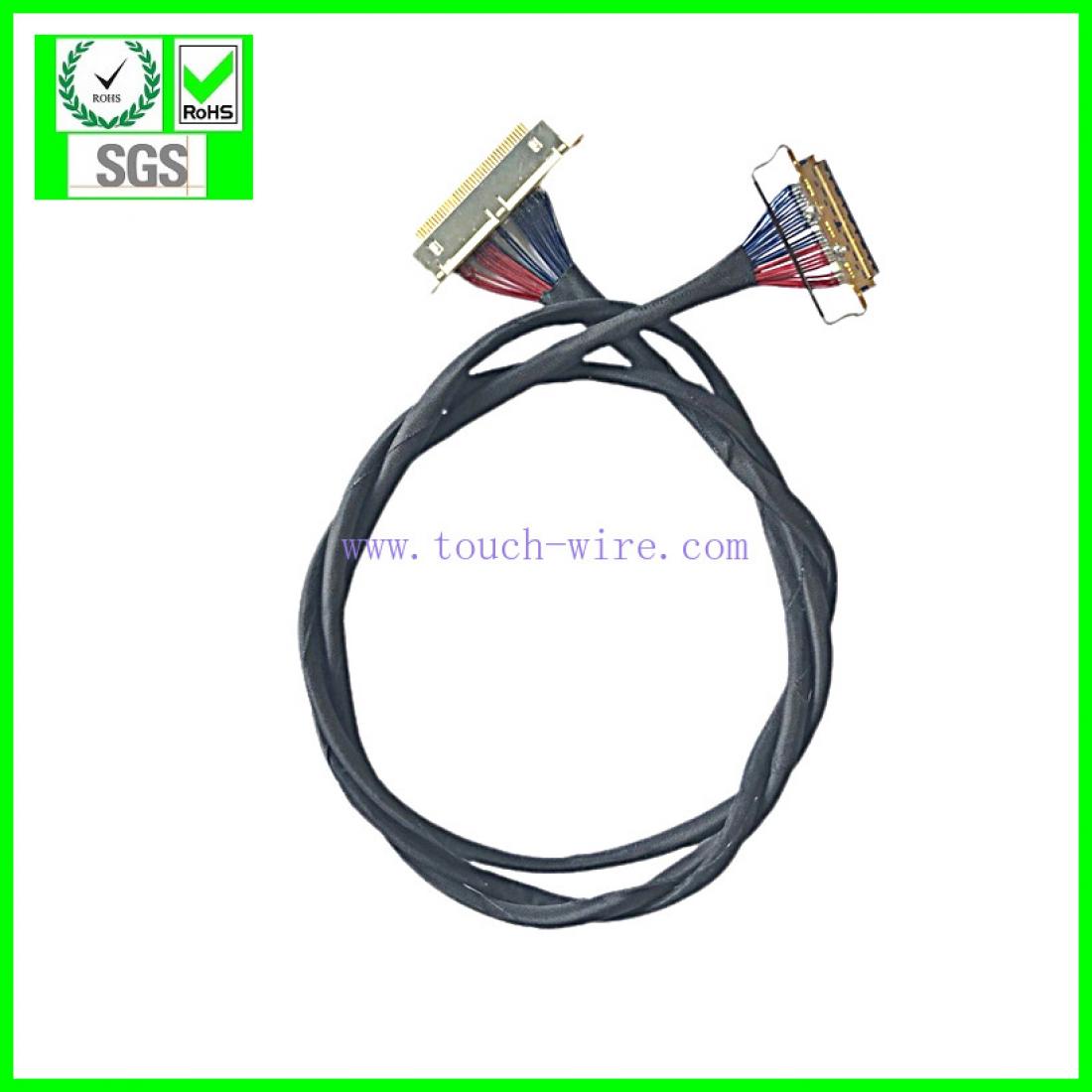 LVDS CABLE IPEX 20453 with pull bar and aces 88441,UL10005 40#/36# micro coaxial cable 