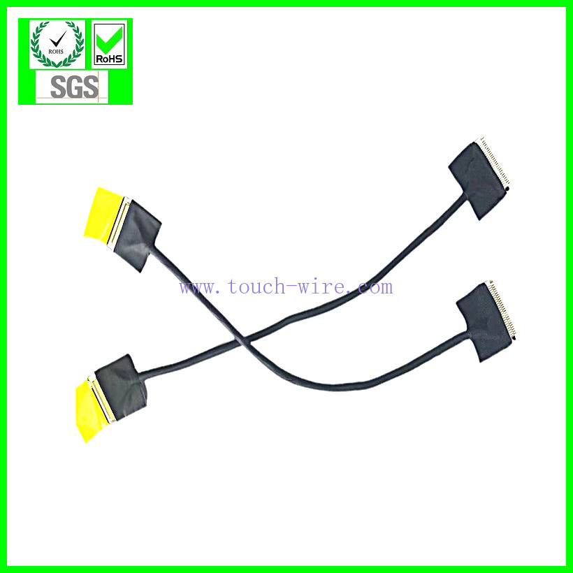 LVDS CABLE IPEX 20453 with pull bar and JST SHLDP 2*25PIN,UL10064 32# Teflon cable