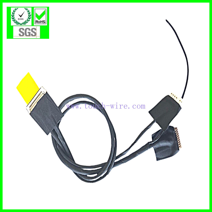LVDS CABLE IPEX 20453 with pull bar and HRS DF13-30DS-1.25 and PHR-7PIN, UL10064 32# Teflon cable