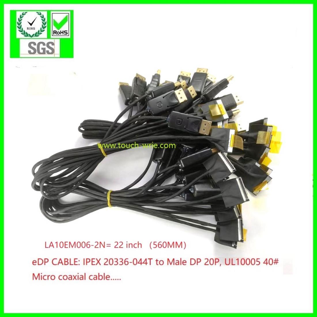 LA10EM006-2N eDP CABLE ,SGC CABLE IPEX 20336-044T to DP 20PIN, UL10005 40AWG coaxial cable
