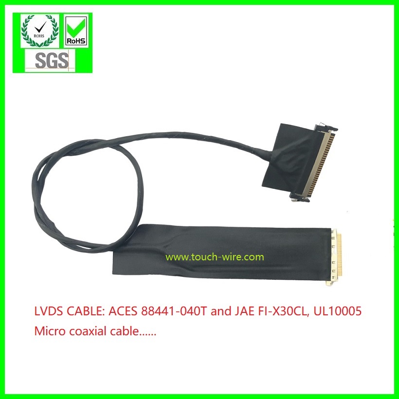 LVDS CABLE,ACES 88441 and JAE FI-X30CL,UL10005 40# coaxial cable