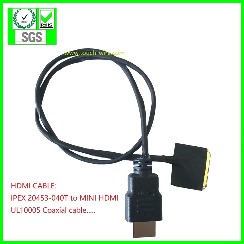 LVDS CABLE,IPEX 20453-040T and MINI HDMI,UL10005 40# coaxial cable