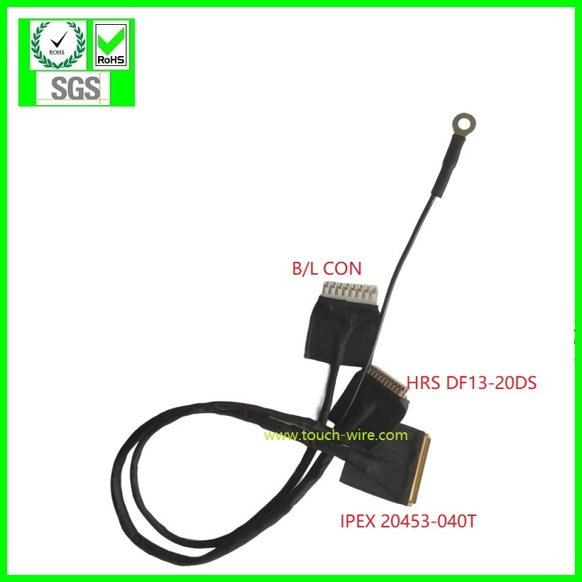 TFT,STN,LVDS Cable, ipex 20453-030T and HRS DF13-20P, UL10064 32# Teflon