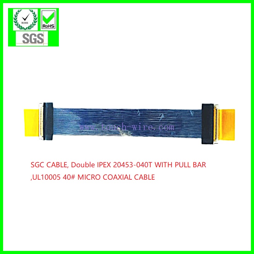 LVDS KABLE IPEX 20453 with pull bar  to IPEX 20453-040T ,UL10005 40# micro coaxial cable