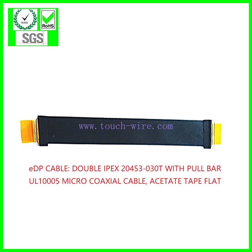 eDP CABLE,SGC CABLE, IPEX20453-030T,20455-030E,UL1354 40AWG COAXIAL CABLE