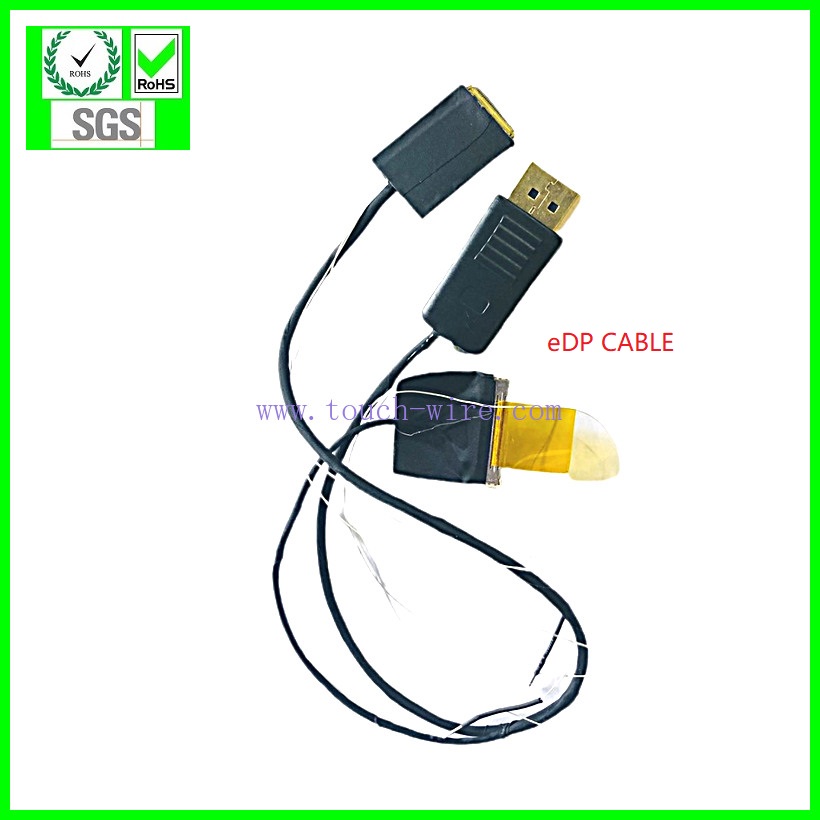 eDP CABLE, IPEX 20453-030T to Displayport male ,UL10005 36AWG 40ohm micro coaxial cable