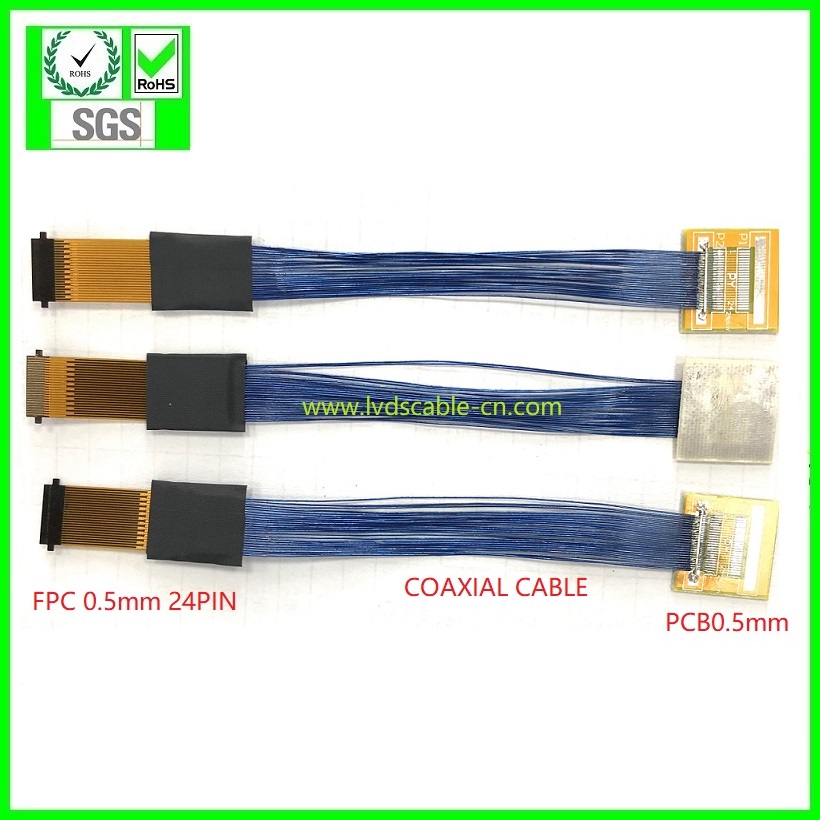 FPC CABLE, 0.3mm FPC to PCB, UL10005 Coaxial cable