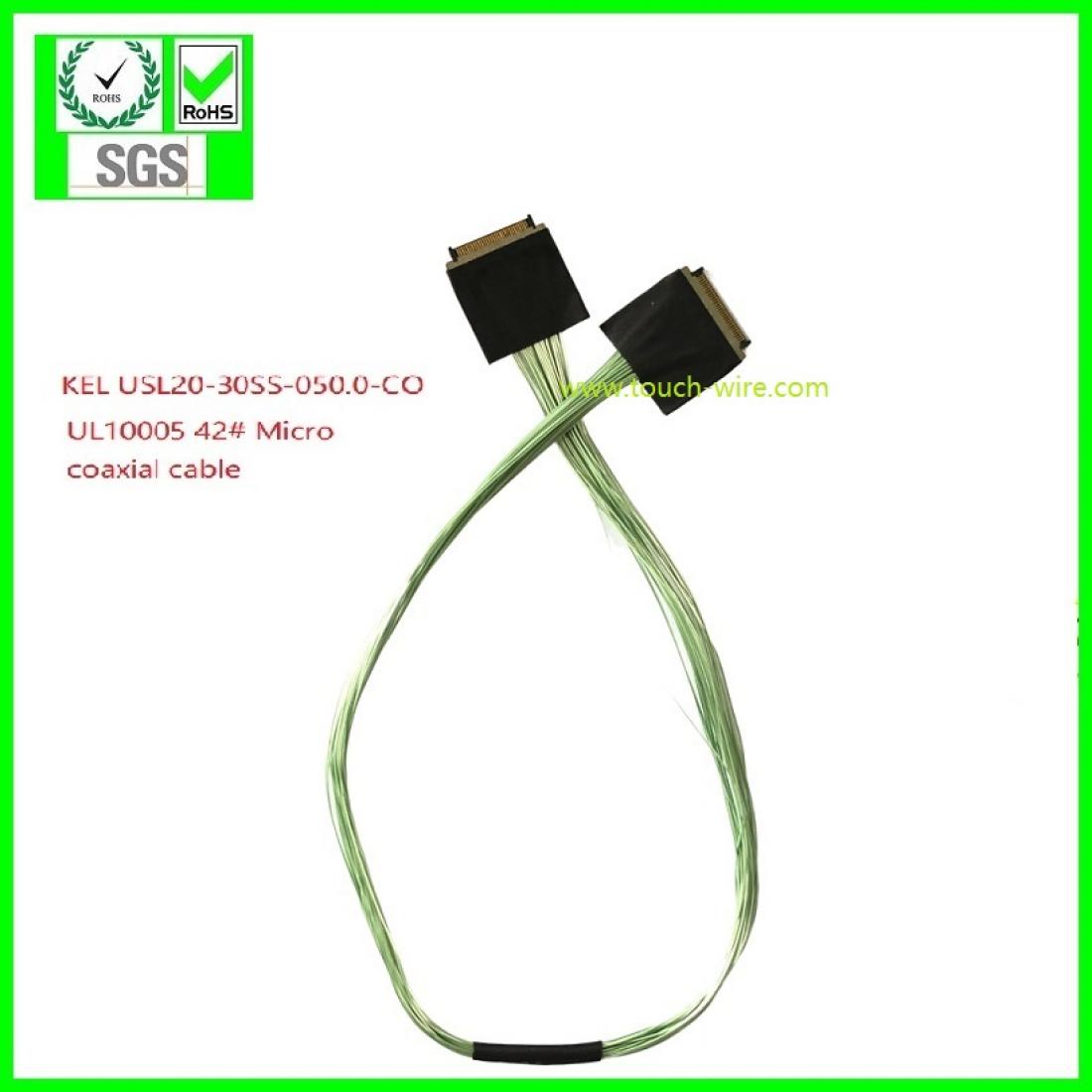 KEL USL20-30SS-050.0-CO,UL1354 42# Micro coaxial cable  